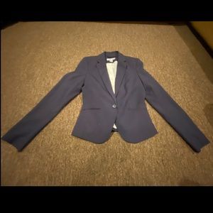 EUC H&M Size 4 Navy blue Blazer Suit Jacket button down office career chic !